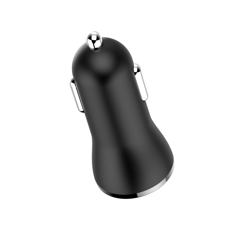 CC-37 Dual USB Black Car Charger 2.4A Fast ChargeFor Xiaomi Samsung Huawei iPhone iPad