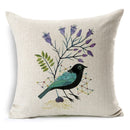 Honana 45x45cm Home Decoration Flower and Bird 7 Optional Patterns Cotton Linen Pillow Case