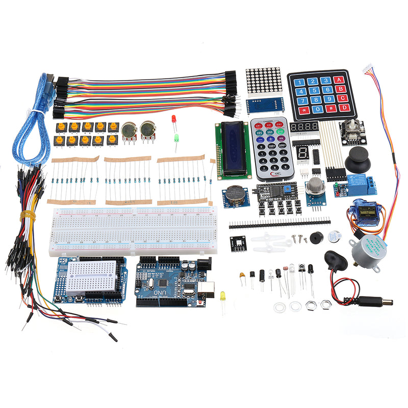Ultimate UNO R3 LCD1602 Starter Kit With Keypad Servo Motor Gas Relay RTC Module Geekcreit for Arduino - products that work with official Arduino boards