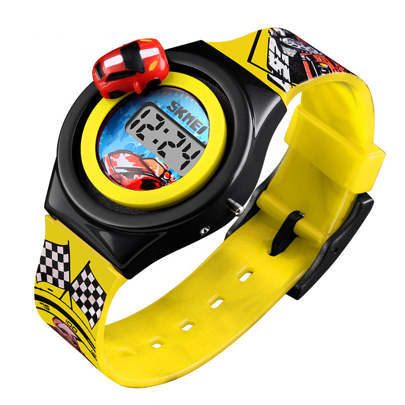 SKMEI 1376 Cartoon Car Children Digital Watch Creative Date Display Fashion Watch