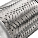 63.5mm x 152mm Double-layer Car Modification Woven Exhaust Muffler Stainless Steel Exhaust Pipe