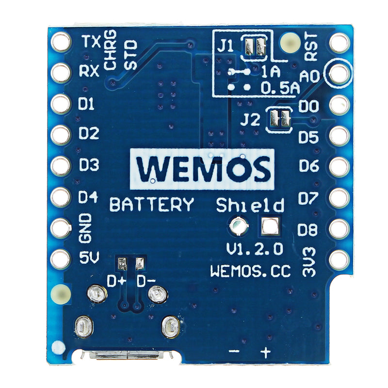 Battery Shield V1.2.0 Expansion Board For D1 Mini Single Lithium Battery Charging & Boost