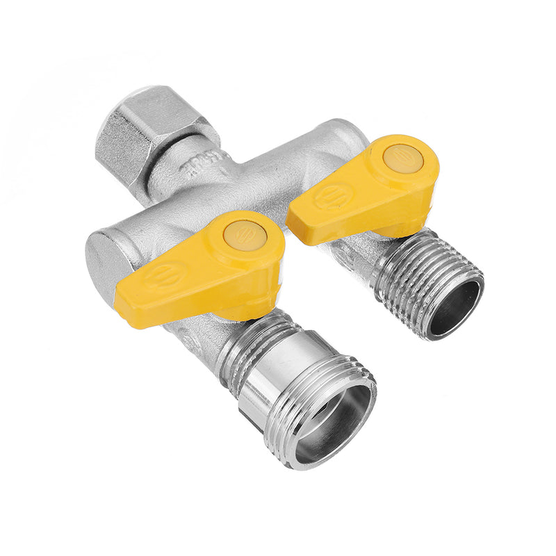 1/2'' Garden Hose Maniford Quick Connector 2 Outlet Two Way Splitter Valve Adapter Hose Connector Splitter for Washing Machine Faucet
