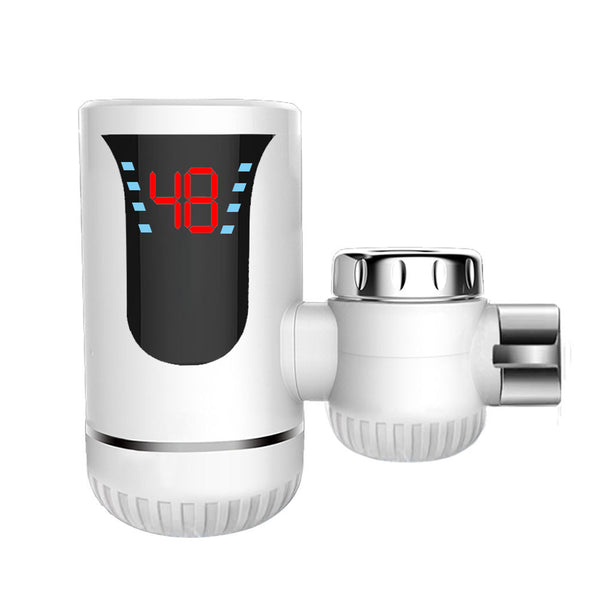 220V 3000W Electric Hot Faucet Water Heater Kitchen Cold Heating Faucet Tankless Digital Instantaneous Water Heater Water Tap With Adapter EU Plug
