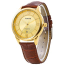 NORTH 6019 Men Watch Business Leather Strap Simple Dial Male Quartz Wrist Watch