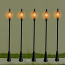 5Pcs/Set 1:100 HO Scale LED Model Post Street Garden Light Railway Train Lamps