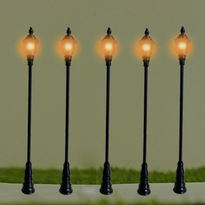 5Pcs/Set 1:100 HO Scale LED Model Post Street Garden Light Railway Train Lamps