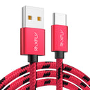 RAXFLY Nylon Braided Type C Fast Charging Data Cable 0.5M For Onplus 6 5T Xiaomi Mi8 Mi6 Mix 2s S9+
