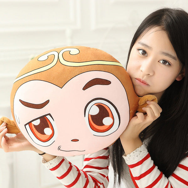 Funny Expression Cartoon Monkey Throw Pillow Soft Plush Sofa Cushion Home Car Decoration