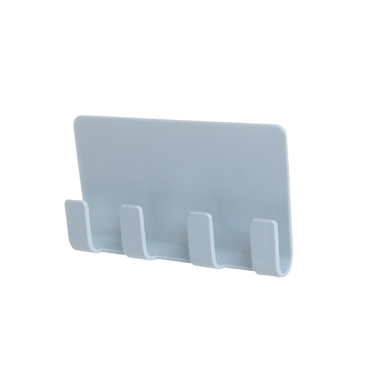 Bathroom Storage Rack Wall Mounted Shaver Holder Organizer 4 Hanger Hooks Towel Holder Key Shelf