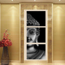 Miico Hand Painted Three Combination Decorative Paintings Half Bud-dha Wall Art For Home Decoration