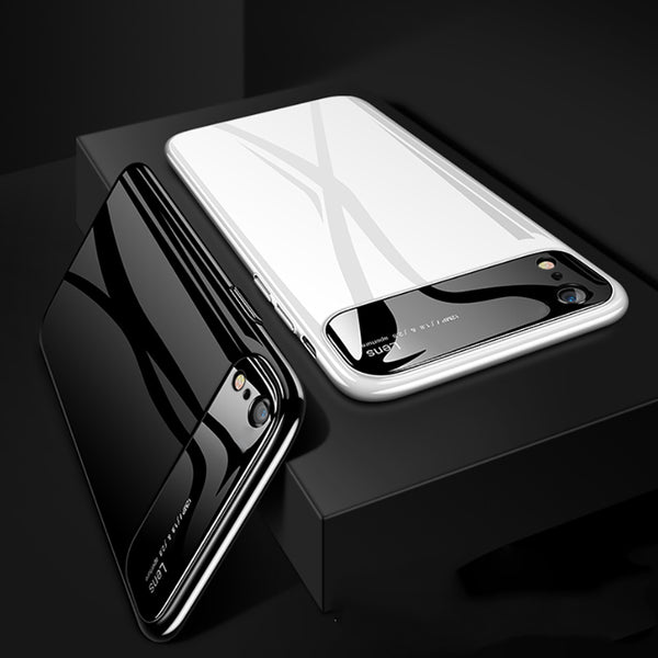 Bakeey Protective Case for iPhone XR 6.1" Tempered Glass Lens Protection+PC Glossy Back Cover