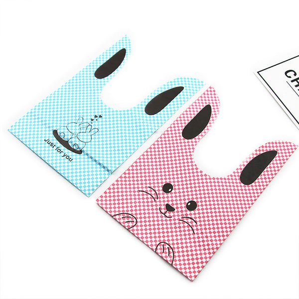 50Pcs/Lot Cute Rabbit Design Creative Sugar Dessert Bags Baking Self-adhesive Plastic Packing Bag