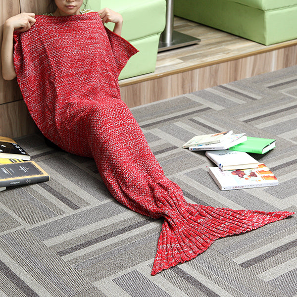 Honana WX-29 3 Size Yarn Knitting Mermaid Tail Blankets Fibers Warm Soft Home Office Sleep Bag Bed Mat