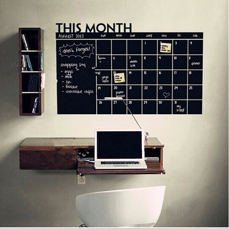 Blackboard Wall Stickers This Month Schedule Timetable DIY Calendar Wall Decal Home Decor