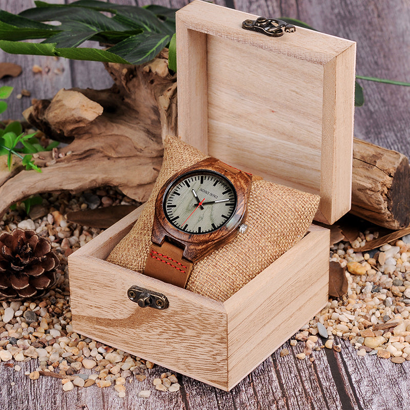 BOBO BIRD Q05 Unique Design Men Wrist Watch Wooden Quartz Creative Watch