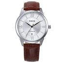 NORTH 6019 Men Watch Business Leather Strap Simple Dial Male Quartz Wrist Watch