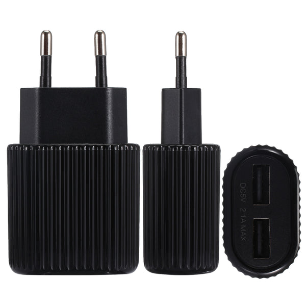 EU 5V 2.1A Dual USB Charger Power Adapter For Smartphone Tablet PC