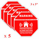 5Pcs Home Alarm Security Stickers Decals Signs for Window Doors