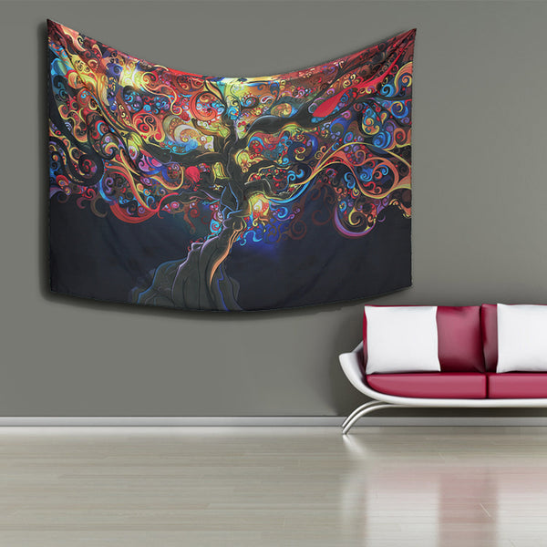 Tapestry Wall Hanging Psychedelic Tree Tapestries Bedspread Home Decoration