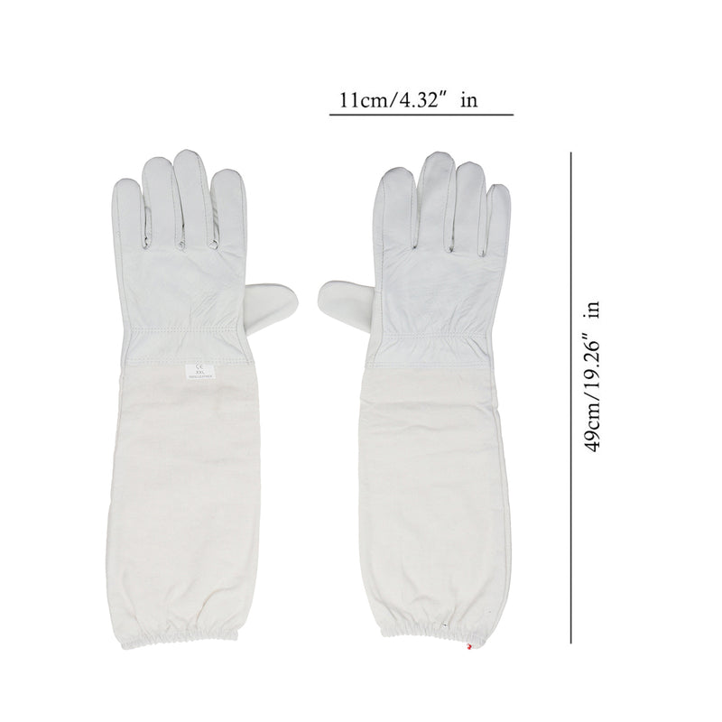 4Pcs Safe Bee-Proof BeeKeeping Veil Hat Suit Work Gloves Bee Hive Brush J Hook Tool