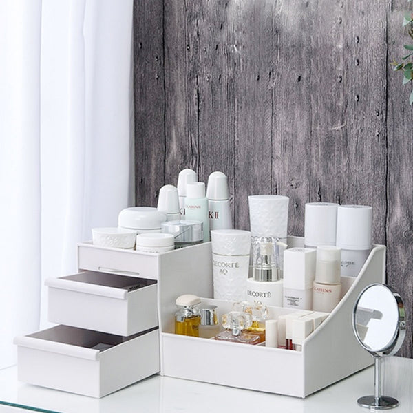 Plastic Desktop Makeup Cosmetic Organizer Cosmetic Storage Box Stationery Pen Holder Home Decorations