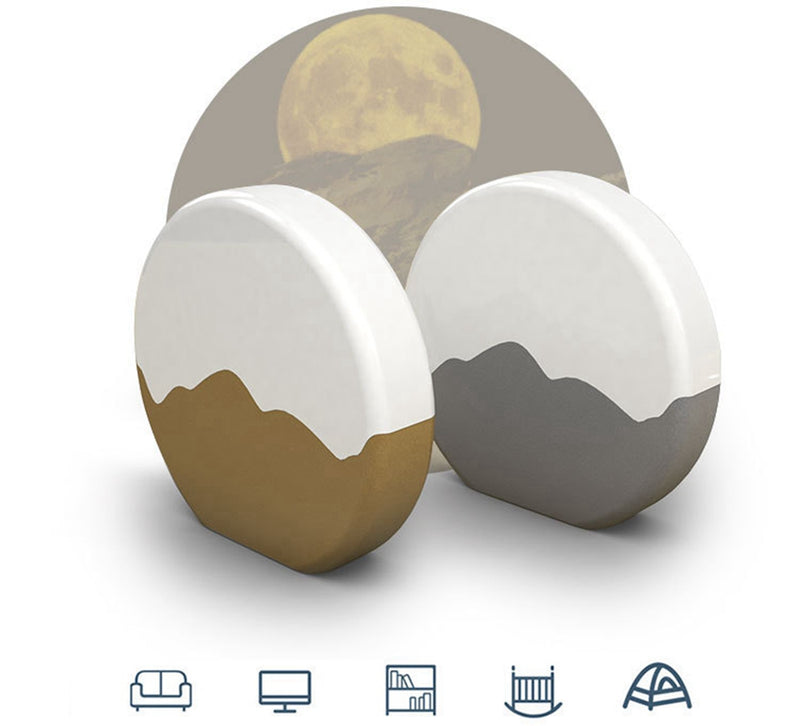 LED Moon Night Light USB Rechargeable Tap Control Dimming Table Bedside Lamp DC5V