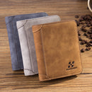 IPRee Men's Vintage RFID Blocking Trifold Wallet PU Leather ID Credit Card Holder