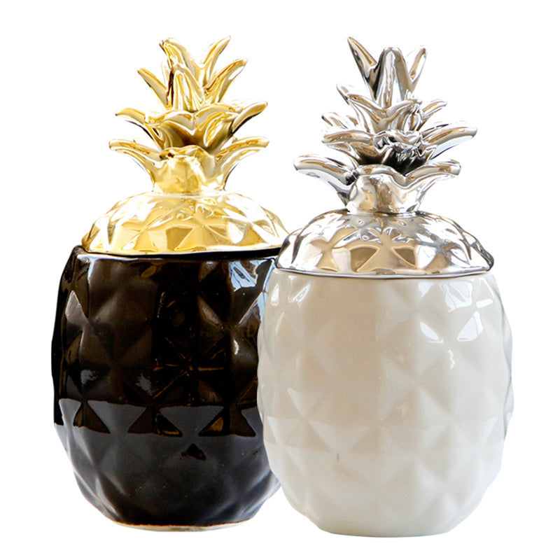 Empty Jar Ceramic Chic Pineapple Tea Coffee Sugar Jars Storage Canisters Home Decor