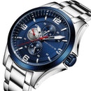 MINI FOCUS MF0199G Army Chronograph Luminous Stainless Steel Waterproof Quartz Watch Men Watch