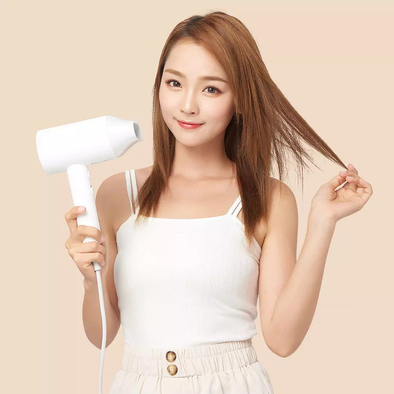 ShowSee A1-W Electric Anion Hair Dryer Negative Ion Hair Care Blower 1800W EHD Constant Temperature Hot/Cold Wind Switch 360 Rotated Tuyere