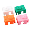 4Pcs PT100 V6 Silicone Case for Hotend Heating Blocks Random Color High Temperature Resist for 3D Printer