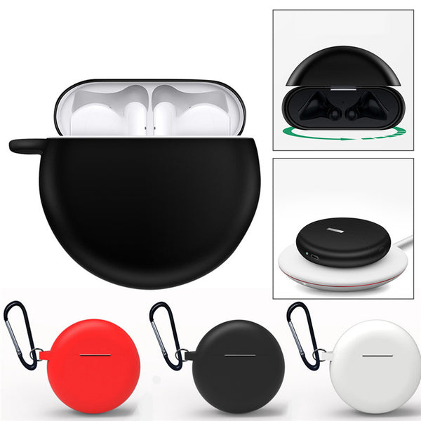 Bakeey Portable Shockproof Dirtyproof Silicone bluetooth Earphone Storage Case with Keychain for Huawei Freebuds 3