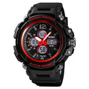 SKMEI 1498 Luminous 5ATM 3Time Multi-Function Outdoor Men Watch Dual Display Digital Watch