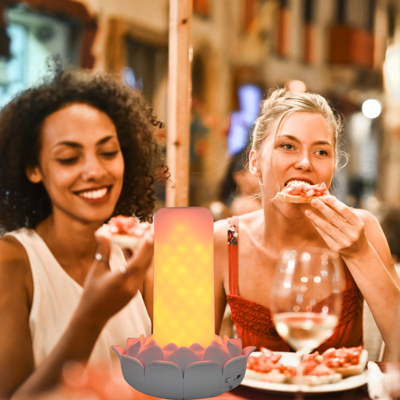 Remote Control Battery Powered 2 Modes Lotus Flower 102LED Flickering Flameless Halloween Candle Night Light