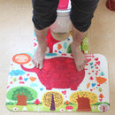 3Pcs Bathroom Cartoon Flannel Toilet Pad Digital Printed PVC Latex Bottom Anti-slip Floor Mat Set