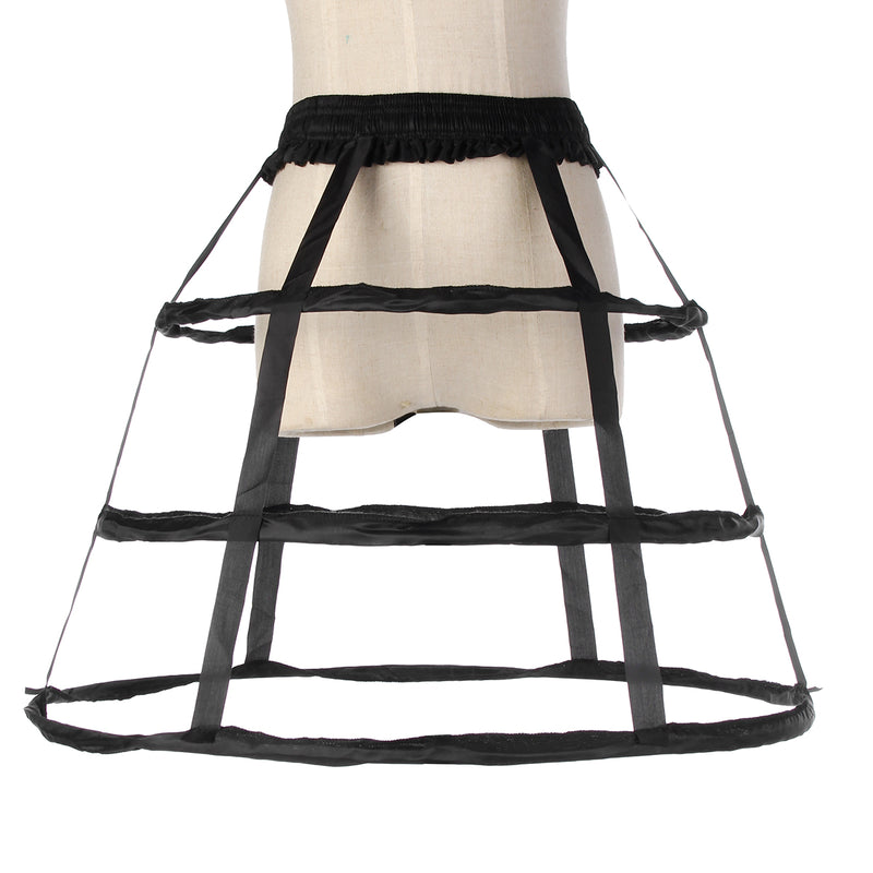 3 Hoop Ladies' Dress Crinoline Cage Bustle Casual Petticoat Adjustable Pannier