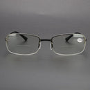 KCASA +2.50 Half-frame Bifocals Reading Glasses Unisex Eyeglasses W/ 4 Pairs of Bifocals Lenes + 1 Pair of Sunglasses Lens + Screwdirver + Glasses Cloth