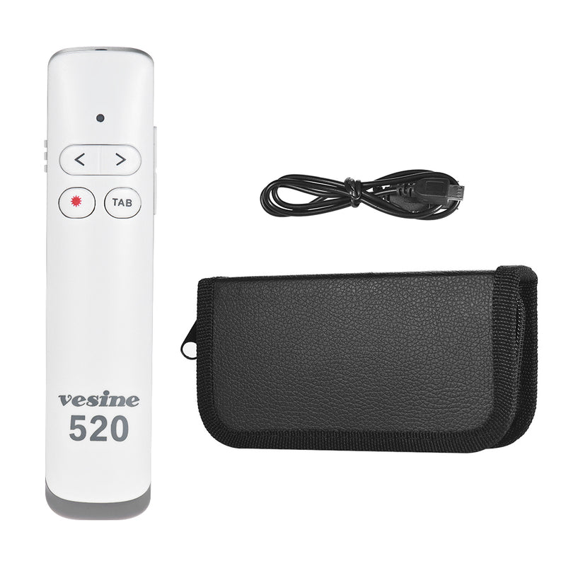 Vesine 520 2.4GHz Wireless PPT Clicker Laser Flip Pen PPT Laser Page Pen 50m Remote Control for School Buisness Meeting Presentaion