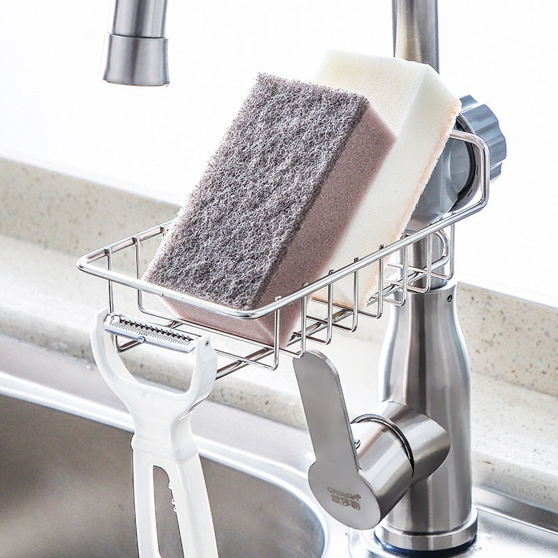 Stainless Steel Sink Tap Faucet Storage Holder Rack Bathroom Kitchen Shelf