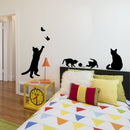 Cat play Butterflies Wall Sticker Removable Decoration Decals for Bedroom Kitchen Living Room Walls