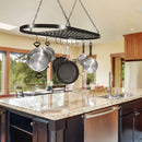 Hanging Iron Rack Storage Kitchen Organizer Pot Pan Ceiling Holder Shelf Hooks