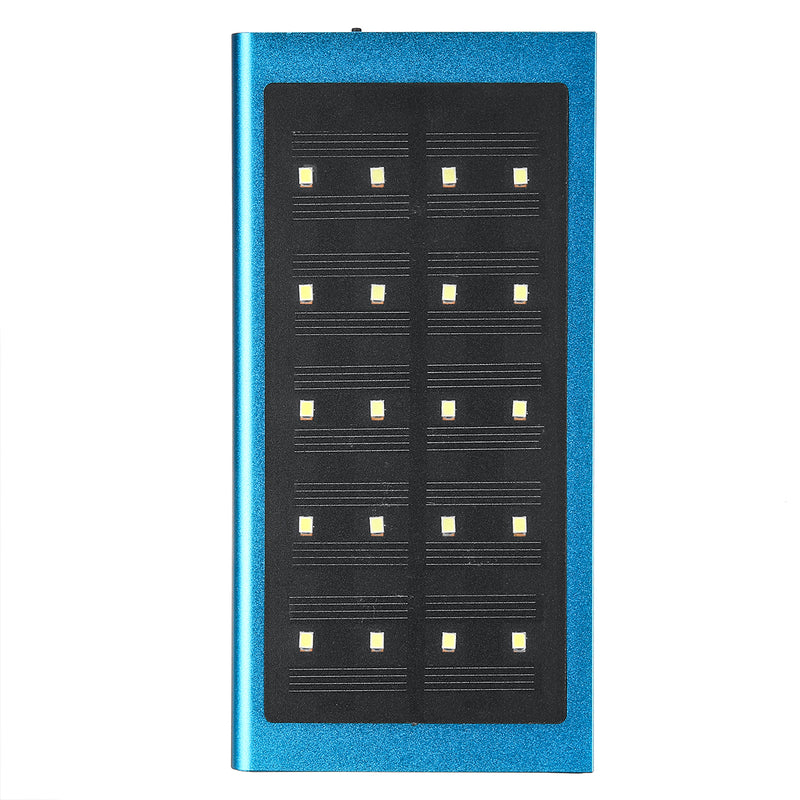 Ultrathin Solar Powered Battery Bank USB Solar Charger 20000mAh LED Light Dual USB Charger