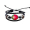 Unisex National Flag Pattern Bracelet Alloy Leather Rope Bracelet for Men Women