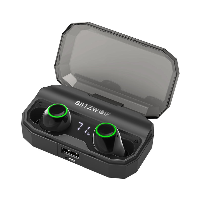 BlitzWolf BW-FYE3S True Wireless bluetooth 5.0 Earphone Digital Power Display Smart Touch Bilateral Call Headphone with 2600mAh Charging Box