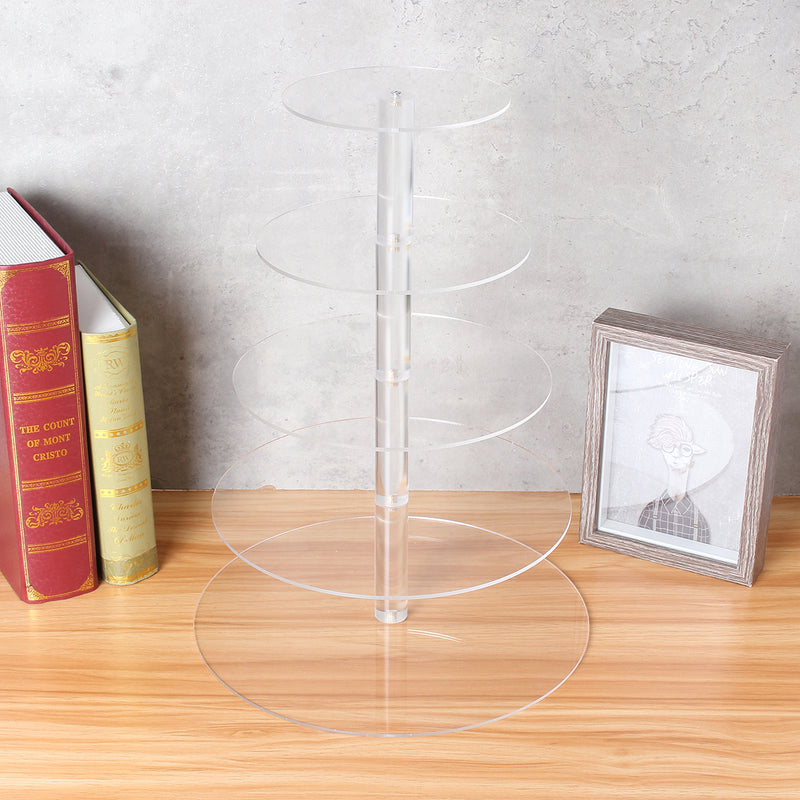5 Tier Acrylic Cupcake Cake Stand Party Wedding Birthday Cake Tower Display Holder Decorations