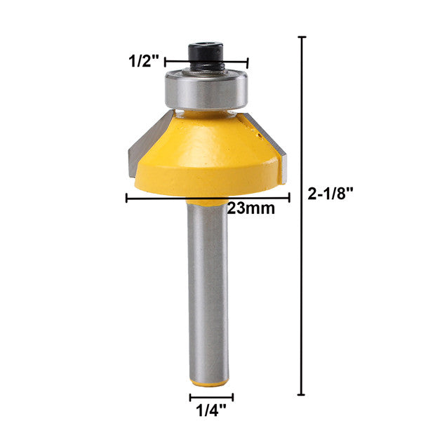 1/4 Inch Shank 45 Degree Chamfer Router Bit Edge Forming Router Bit Woodworking Tool