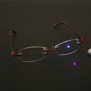 SHUAIDI Computer Rimless Glasses Plain Mirror Optical Frame Eyeglass Clear Lens Anti Blue Rays Radiation