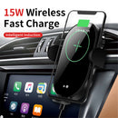 Bakeey 15W Qi Wireless Charger Infrared Sensor Air Vent Dashboard Car Phone Holder Car Mount for 4.5-6.5 inch Smart Phone for iPhone for Samsung for Xiaomi
