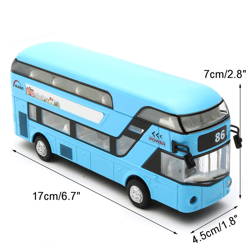 Double Decker Sightseeing Tour Bus 1:50 Model Kids Toys Car With Light